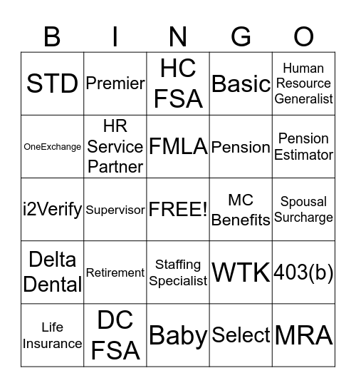 ESR Bingo Card