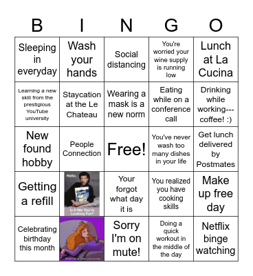 PIM'S Happy Hour Bingo Card