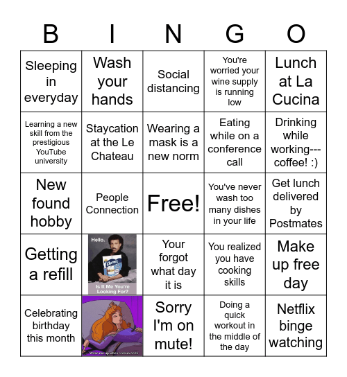 PIM'S Happy Hour Bingo Card