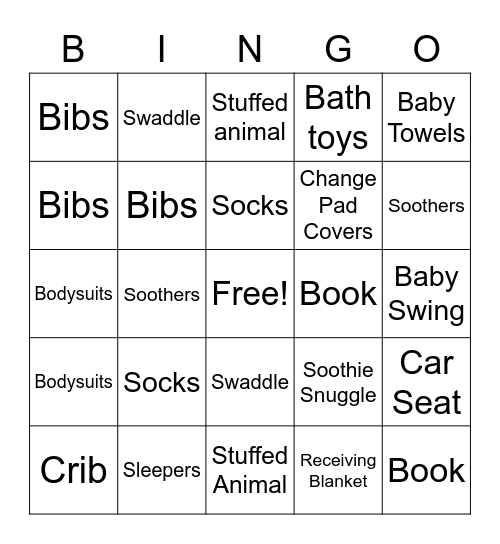 Vanstarkenbaby Shower Bingo Card