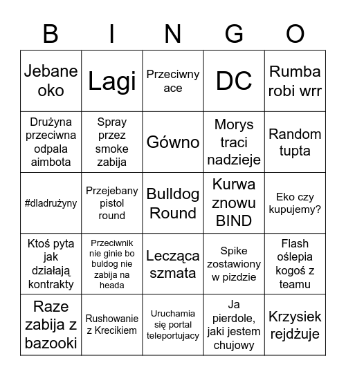 Valorant Bingo Card