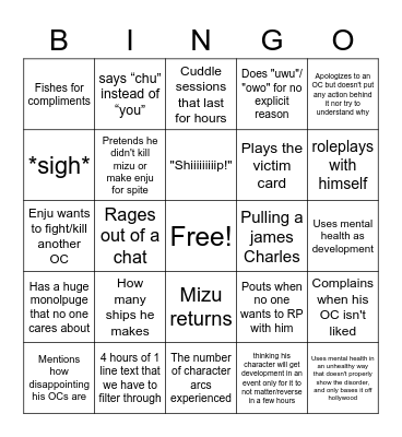 The Honk Board Bingo Card