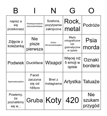 szevcu Bingo Card