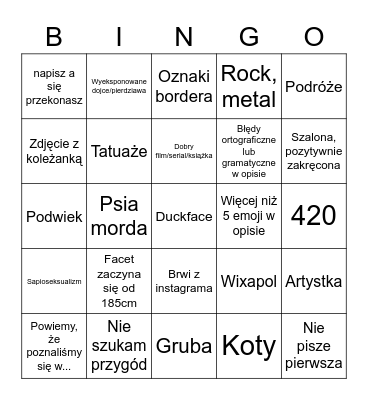 szevcu Bingo Card