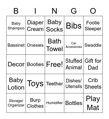 Baby Godel Bingo Card