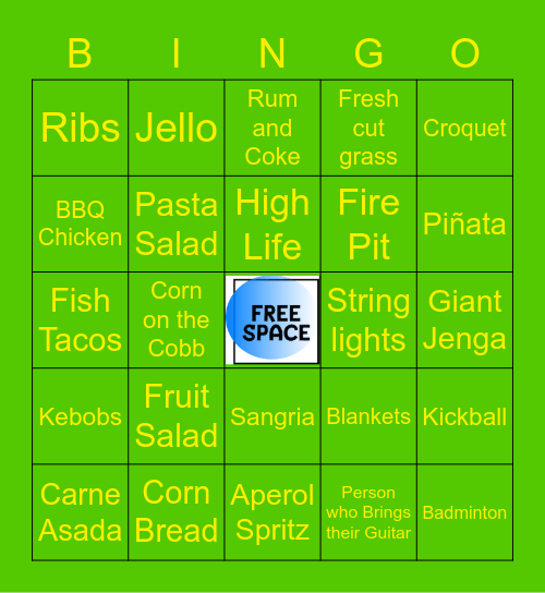 BACKYARD BBQ PARTY Bingo Card