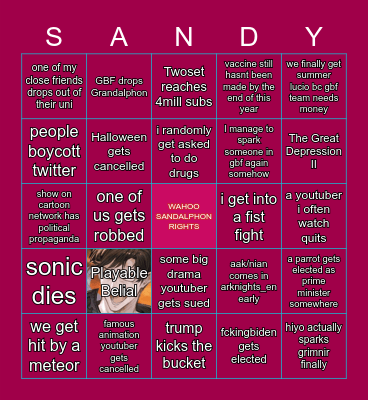 my only reason to keep going is Bingo Card