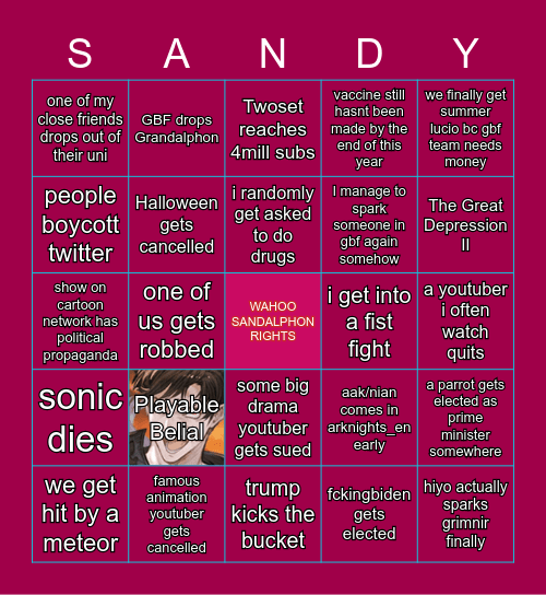 my only reason to keep going is Bingo Card