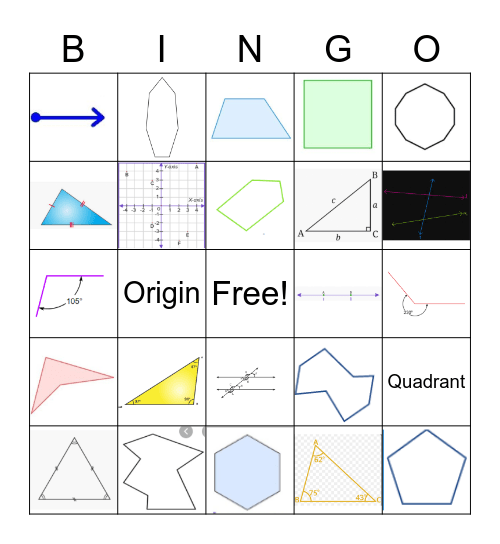 Geometry Bingo Card