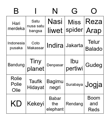 SONG MINO Bingo Card
