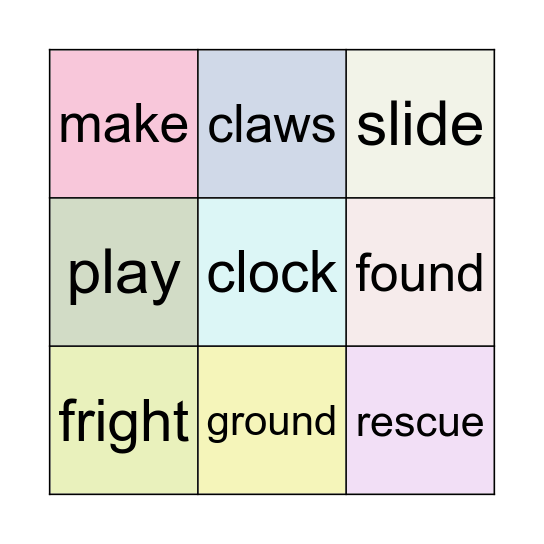 Phonics Bingo Card