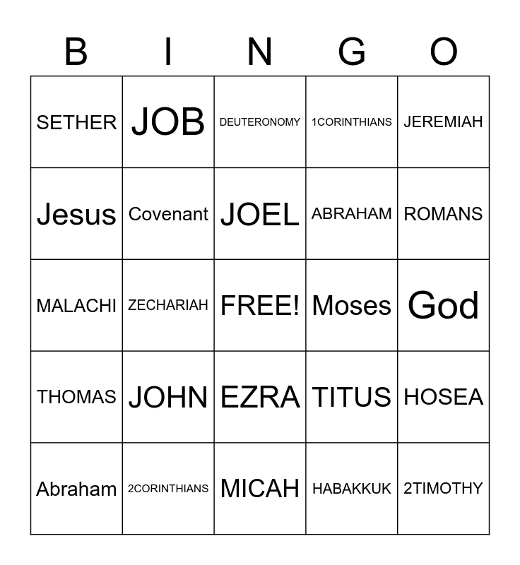 Printable Bible Bingo Questions And Answers