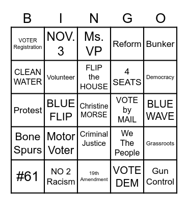 MICHIGAN TURNS BLUE Bingo Card