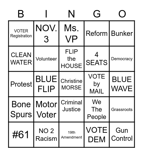 MICHIGAN TURNS BLUE Bingo Card