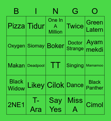 Bingo tembem Bingo Card