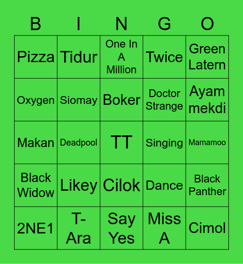 Bingo tembem Bingo Card