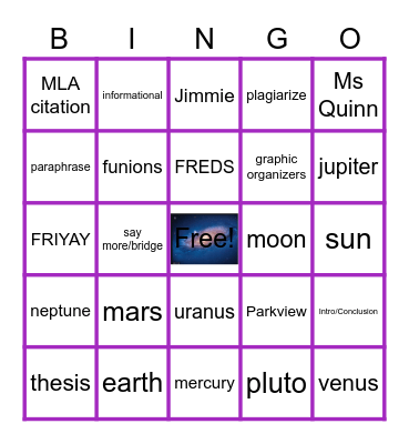 Readers Writers Workshop Bingo Card