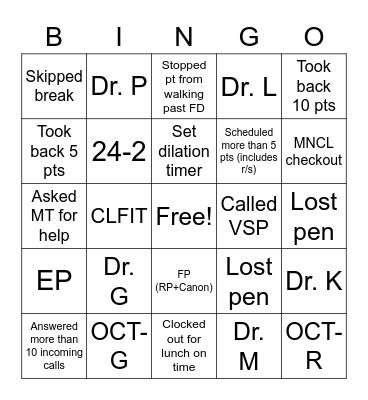 MOG BINGO WEEK 2 Bingo Card