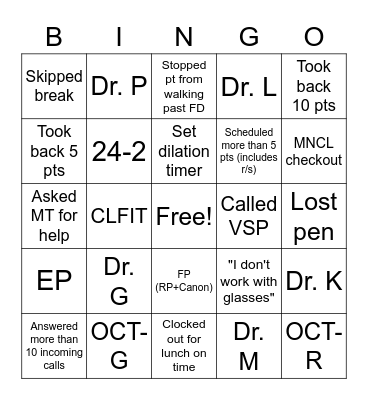 MOG BINGO WEEK 2 Bingo Card