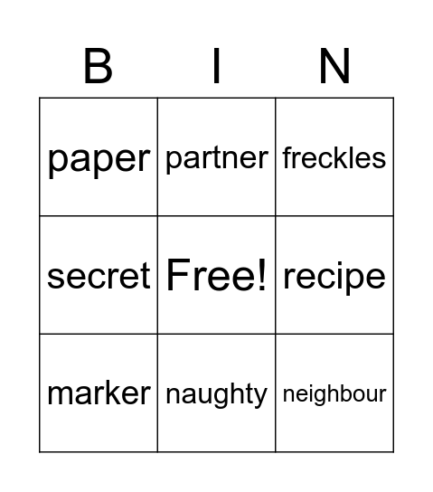 Freckle Juice Bingo Card