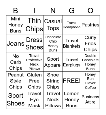 Product and Service Bingo Card