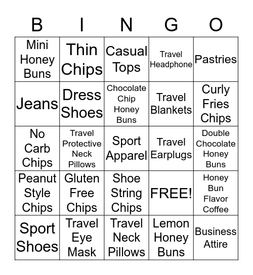 Product and Service Bingo Card