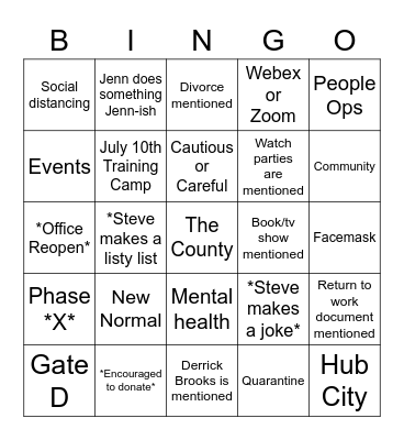 All-Staff BINGO Card