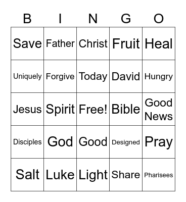 Sermon June 21 Bingo Card