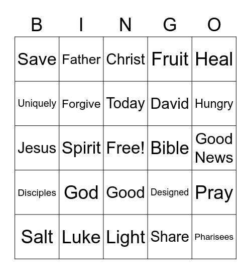 Sermon June 21 Bingo Card
