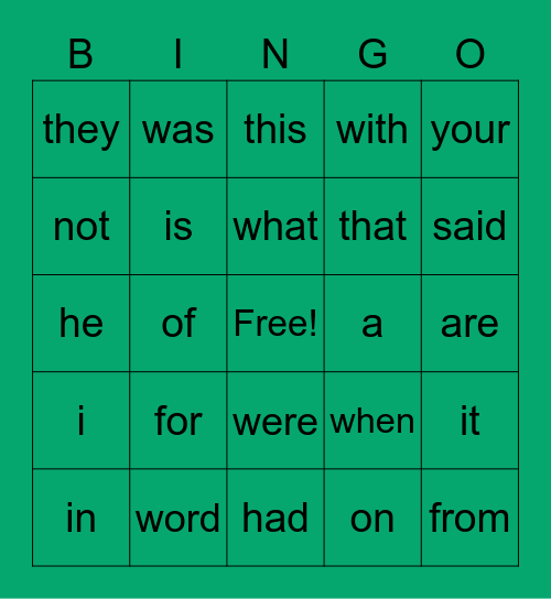 June 2020 Bingo Card