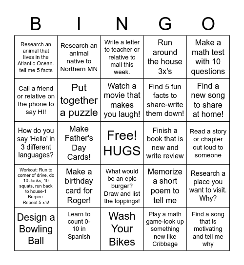 Summer FUN - Round 2 Bingo Card