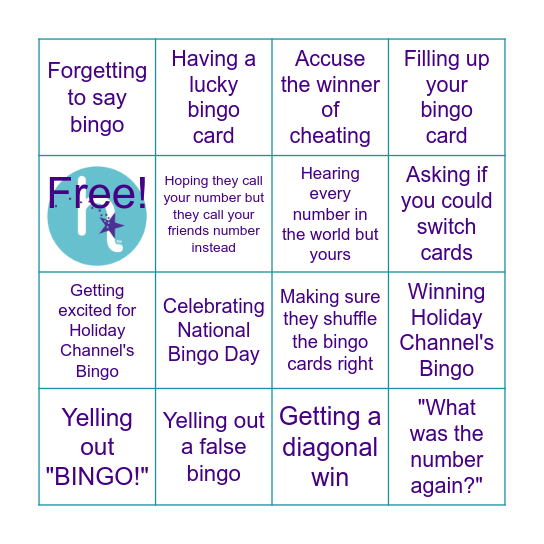 Holiday Channel's Bingo Card