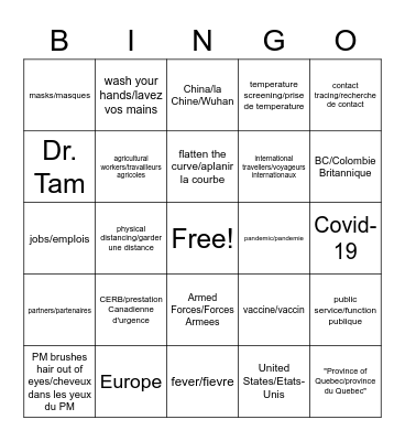 IRCC PM Buzzword Bingo Card