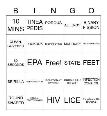 Cosmetology Ch.5 Review Bingo Card