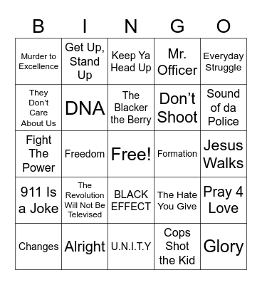 Black Lives Matter! Bingo Card