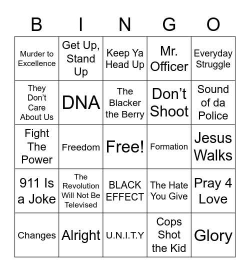 Black Lives Matter! Bingo Card