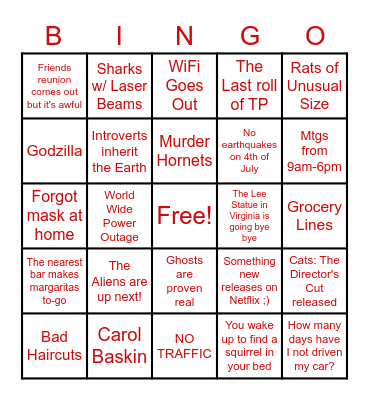 Happy Half Hour Bingo Card