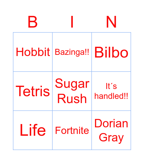 Team Gabirobas Bingo Card