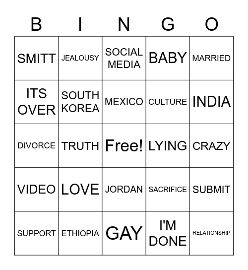 90 DAY THE OTHER WAY Bingo Card