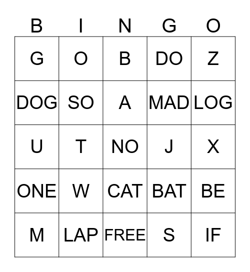 Now I Know Bingo Card