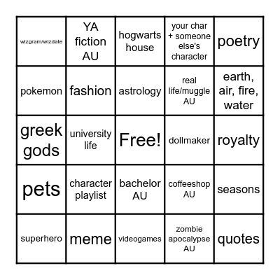 TT Development Bingo Card