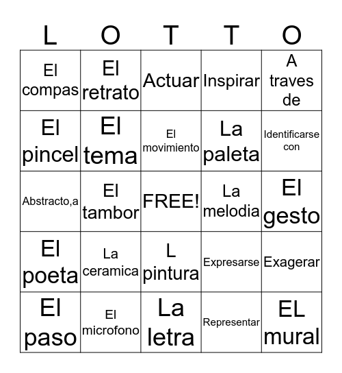 Realidades III Cap.2  Bingo Card