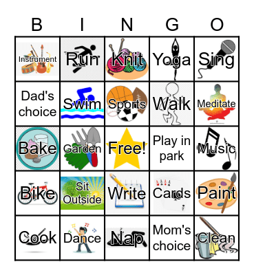 Leisure Bingo Card