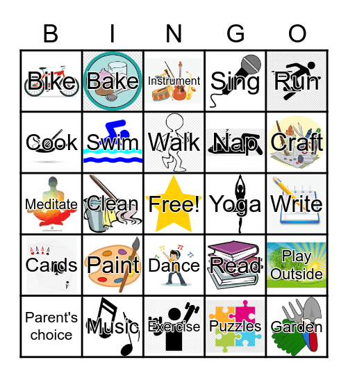 Leisure Bingo Card