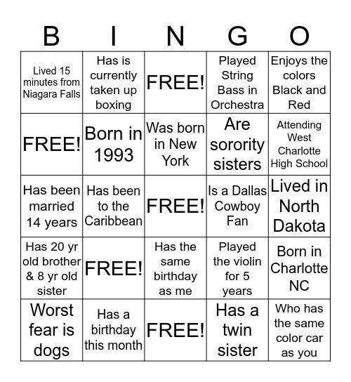 Find a Team Member Who? Bingo Card