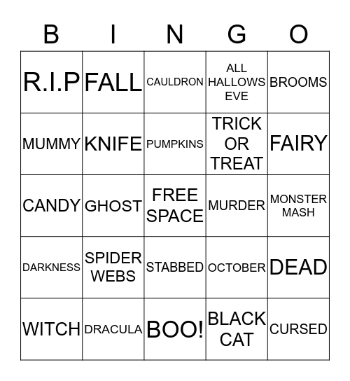 HALLOWEEN BINGO Card