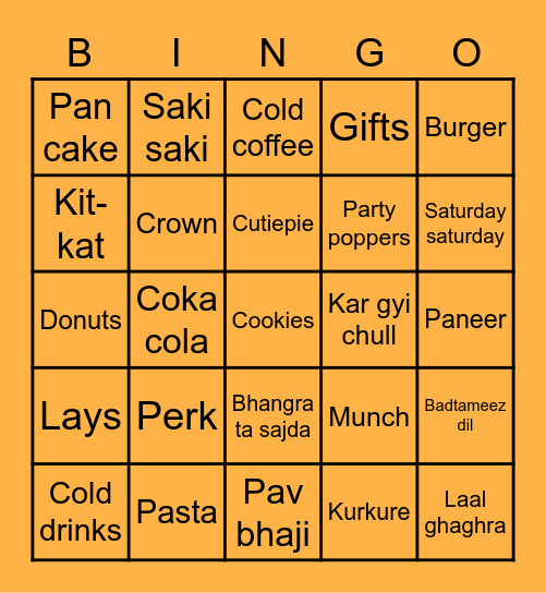 Happy Birthday Palak Bingo Card