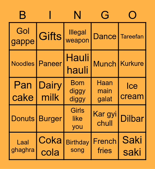 Happy Birthday Palak Bingo Card