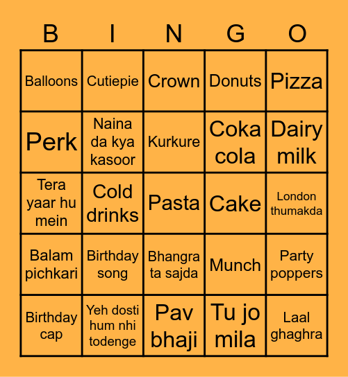 Happy Birthday Palak Bingo Card