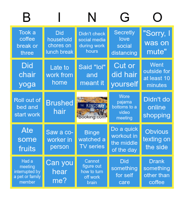 The Kingsway Fun Bingo Card